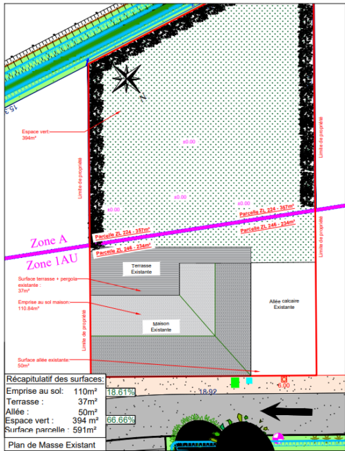Plan de masse état existant